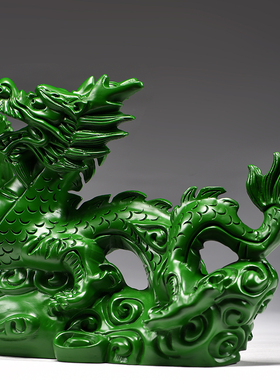 实木雕刻龙摆件客厅电视柜装饰品