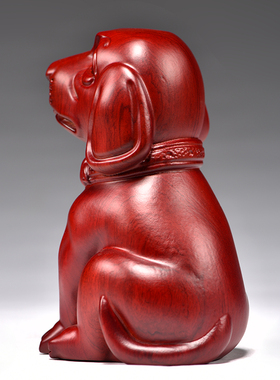 实木狗摆件客厅电视柜办公装饰