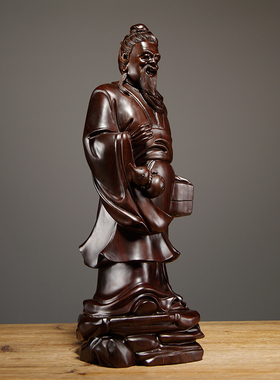 神医华佗摆件诊所工艺品黑檀木雕