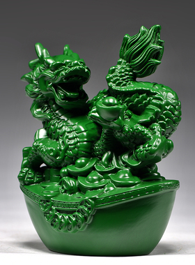 木雕龙摆件新中式家居客厅装饰