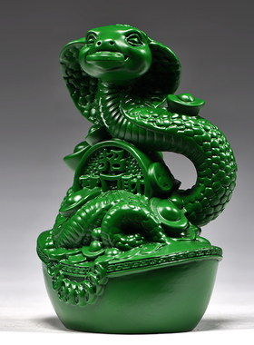 雅造木雕蛇摆件新中式