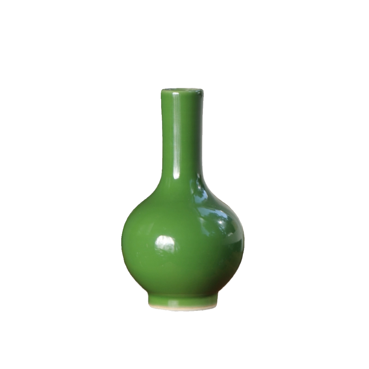 大鱼美器 青绿天球瓶 景德镇手工陶瓷花瓶茶席花样板间茶空间花器 - 图3