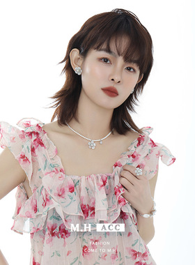 2026春夏新款原创设计优雅白色花朵系列高级感项链手链耳环饰品女