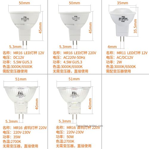 佛山照明LED灯杯 MR16节能射灯LED光源GU5.3灯泡低压12v高压220V - 图0