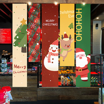 Christmas Decorations Hung Cloth Banner Shop Party Activities Shop Window Background Cloth Hangings Pendant Flag Tree Scene Arrangement