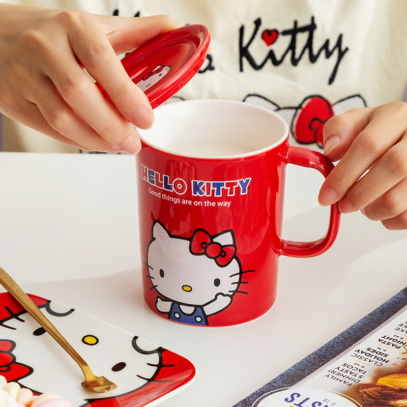 HelloKitty陶瓷碗碟盘家用卡通餐具凯蒂猫可爱马克杯少女心水杯子