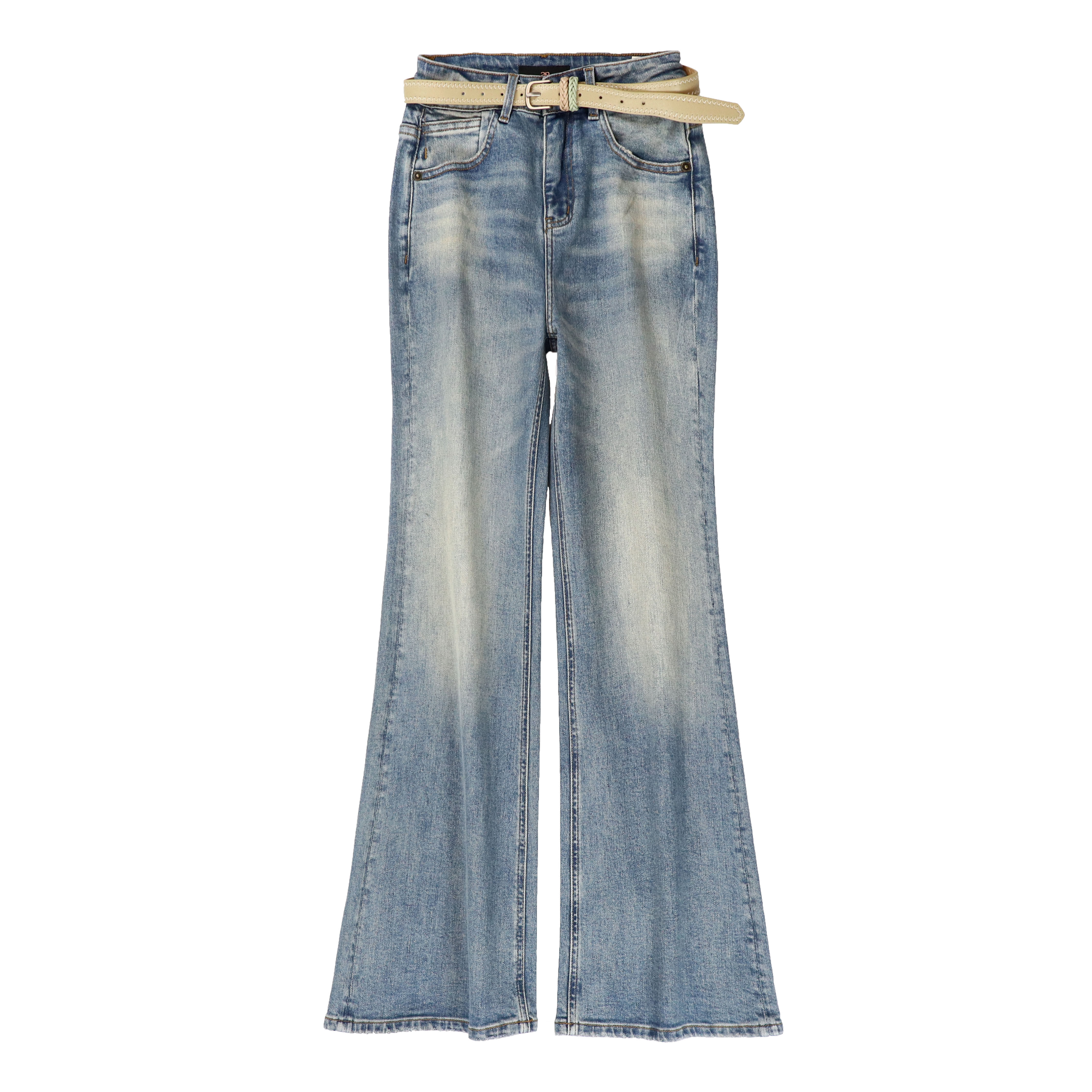 219欧货小蜜蜂春新款做旧磨白弹力牛仔裤显瘦洋气修身微喇长裤女,淘宝优惠券,粉丝福利购,淘宝优惠卷