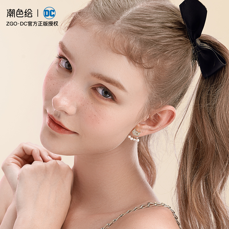 清仓潮色绘x华纳DC猫女纯银猫猫耳钉女小众设计耳饰养耳洞耳环 - 图1