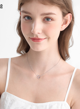 潮色绘麦穗925纯银项链女