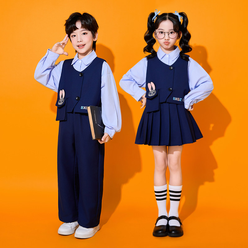 儿童演出服小学生运动会啦啦操幼儿园学院风班服合唱表演服三件套,淘宝优惠券,粉丝福利购,淘宝优惠卷