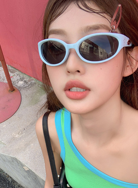 2024新款蓝色骑行眼镜女