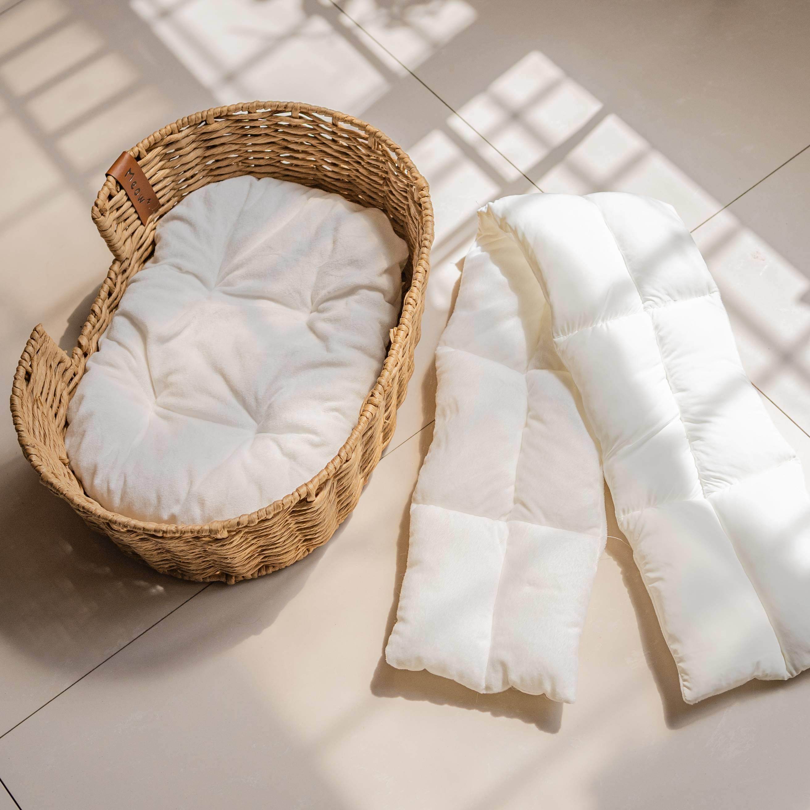 月饼喵丨日式猫窝手工编织夏季四季通用空调房我藤编筐小猫用狗窝,淘宝优惠券,粉丝福利购,淘宝优惠卷