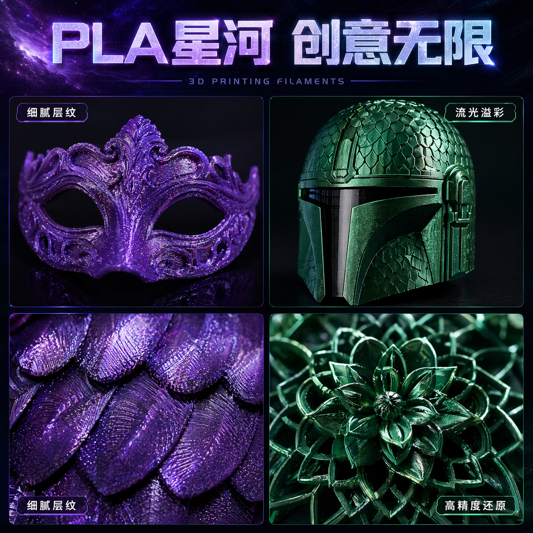 Pla Galaxy Aesthetics 3D Printer Consumables 1.75mm