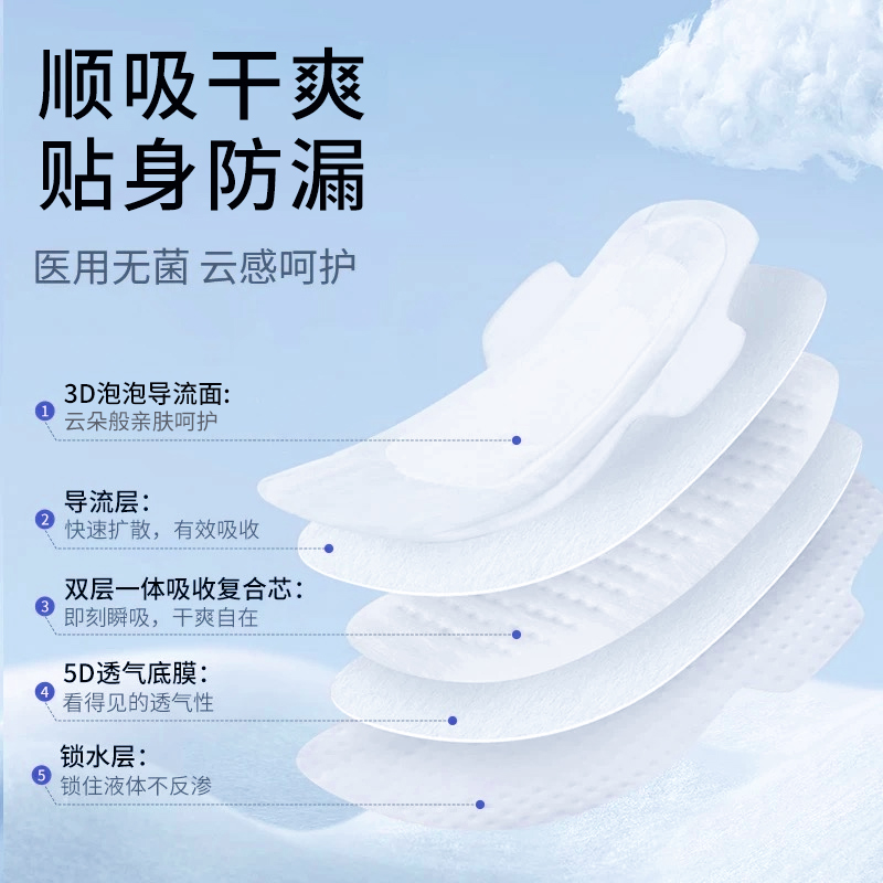 奥美医疗械字号医用卫生巾灭菌级日夜经期用妇科护垫纯棉正品9hs