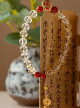 宫廷礼物天然黄水晶手链