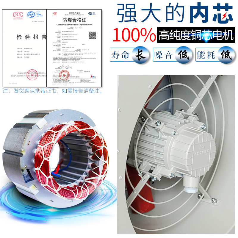 防爆方形壁式轴流风机XBDZ边墙风机工业壁式方形排风扇壁式风扇-图0