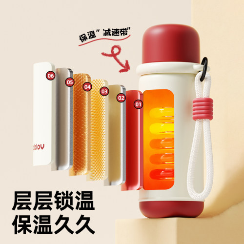 bablov保温杯女生小巧便携2026新款高颜值水杯带杯盖生日礼物杯子 - 图1