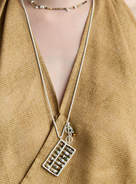 颂闻算盘珠玉抽拉项链