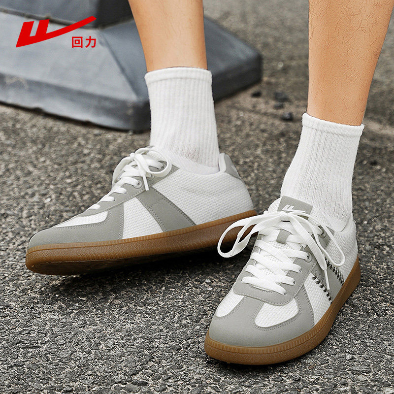 回力男鞋春季新款潮牌复古百搭亚麻休闲板鞋运动牛筋底软底德训鞋,淘宝优惠券,粉丝福利购,淘宝优惠卷