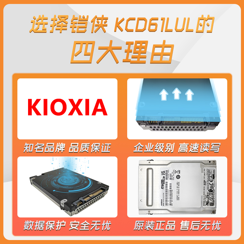 铠侠/Kioxia 3.84T 7.68T U.2全新 企业级固态硬盘pcie4.0 KCD61L - 图1