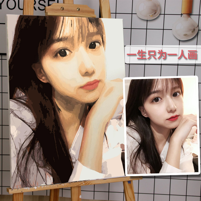 生日礼物送男友女友照片定制油画diy手工情侣女生闺蜜七夕情人节
