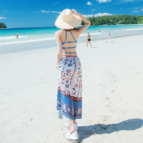 情侣泳衣三件套比基尼性感套装情侣款温泉泳装海边度假沙滩裤男 - 图2