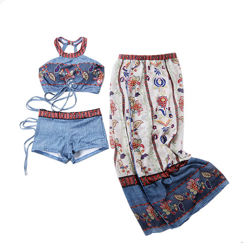 情侣泳衣三件套比基尼性感套装情侣款温泉泳装海边度假沙滩裤男 - 图3