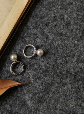 VNJEWELRY925银珍珠耳环耳钉