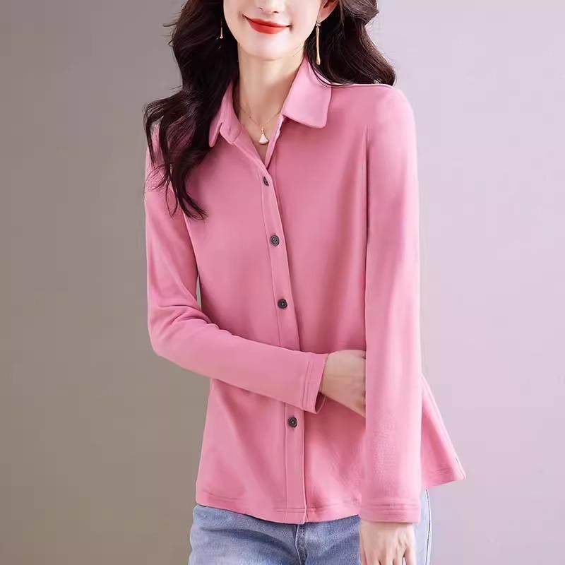 双面德绒衬衫女士装春秋2025新款磨毛叠穿长袖衬衣洋气质妈妈上衣 - 图3
