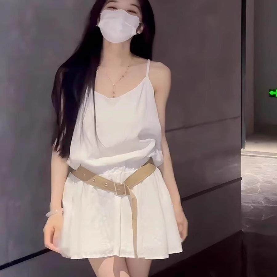 ROUJE RSUA 法式裙子新款性感显瘦遮肉小个子减龄吊带连衣短裙,淘宝优惠券,粉丝福利购,淘宝优惠卷