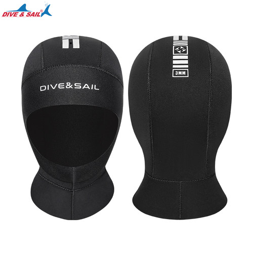 DIVE&SAIL 潜水帽男3mm女专业防寒保暖防晒5深浮潜装备头套脸基尼 - 图1