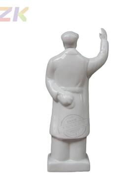 现代白色复古陶瓷伟人像装饰礼品家居客厅办公陶瓷摆件招手主席n2