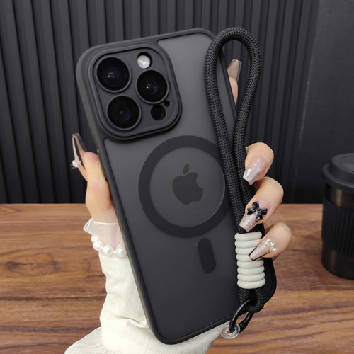 适用苹果17ProMax手机壳iPhone16自带玻璃镜膜14Plus肤感磨砂13磁吸充电12全包防摔15高级感保护套11简约B55 - 图1