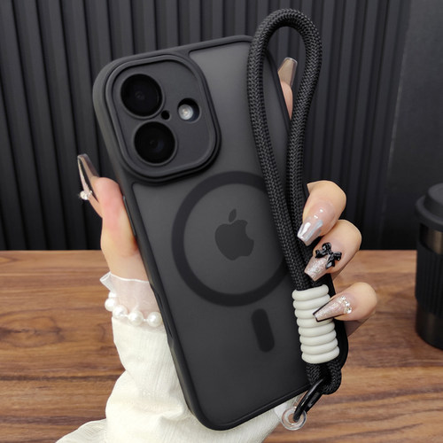 适用苹果17ProMax手机壳iPhone16自带玻璃镜膜14Plus肤感磨砂13磁吸充电12全包防摔15高级感保护套11简约B55 - 图2