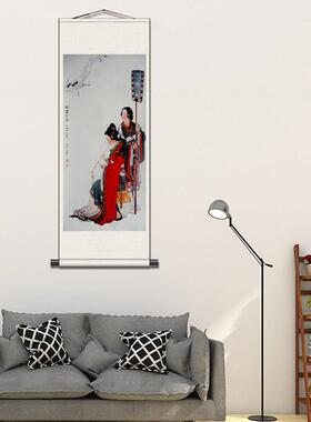 品嫦娥玉兔人物卷轴画月光嫦娥壁画装饰画酒s店包厢挂画中秋礼品