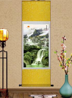 日东升山水画手绘真迹水墨国画客厅背景墙办公室A靠山装饰壁挂画