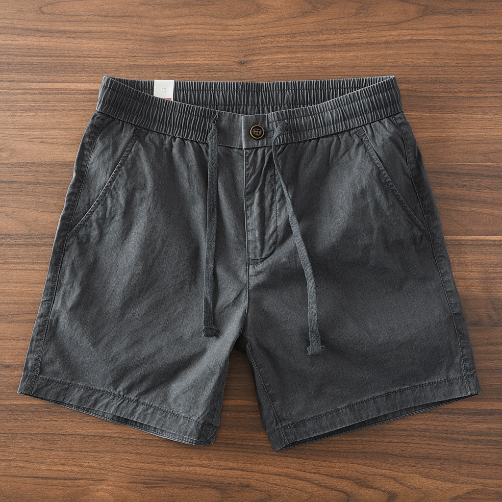 2025夏季美式复古做旧水洗纯棉短裤男三分四分裤松紧腰直筒短裤潮,淘宝优惠券,粉丝福利购,淘宝优惠卷