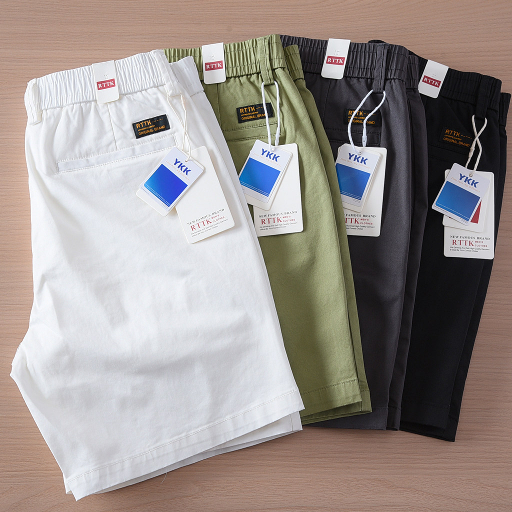 2025夏季新款薄款透气纯棉四分三分休闲短裤男弹力松紧腰白色短裤,淘宝优惠券,粉丝福利购,淘宝优惠卷