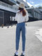 Jeans ແອວ elastic ສໍາລັບແມ່ຍິງໄຂມັນ, slimming pants harem