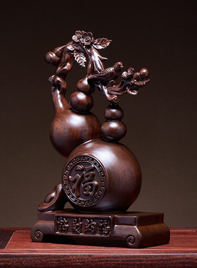 康御红黑檀木中式客厅五福临门