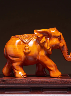 花梨木中式大象摆件客厅玄关