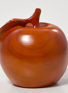 黄花梨木雕苹果摆件红p木家居客厅玄关隔断酒柜吉祥物平安果工艺