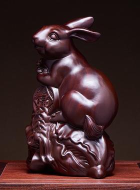 康御红黑檀木中式客厅兔子