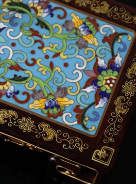 紫檀景泰蓝描金案上云烟明式