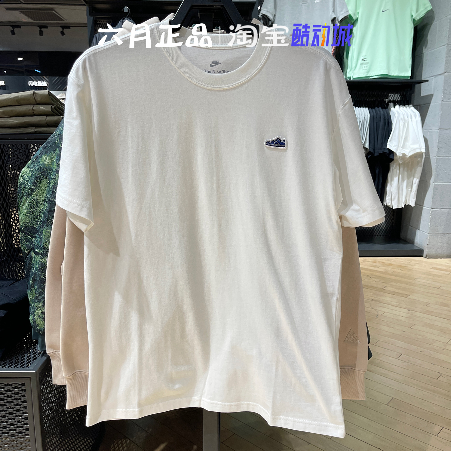 NIKE耐克男子针织小logo针织短袖运动休闲半袖T恤 FV3752-010-100-图2