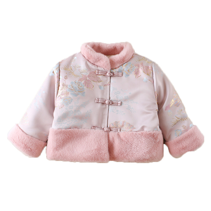 女童中国风夹棉外套秋冬款宝宝过年喜气拜年衣服汉服儿童唐装棉袄,淘宝优惠券,粉丝福利购,淘宝优惠卷