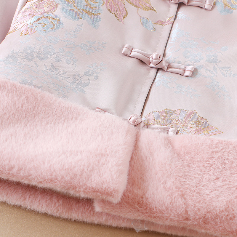 女童中国风夹棉外套秋冬款宝宝过年喜气拜年衣服汉服儿童唐装棉袄,淘宝优惠券,粉丝福利购,淘宝优惠卷