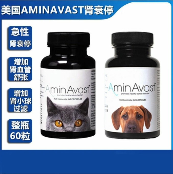 肾衰停宁美国AminAvast宠物狗犬猫咪肾损伤胺肾肾透急慢性肾衰药 - 图0