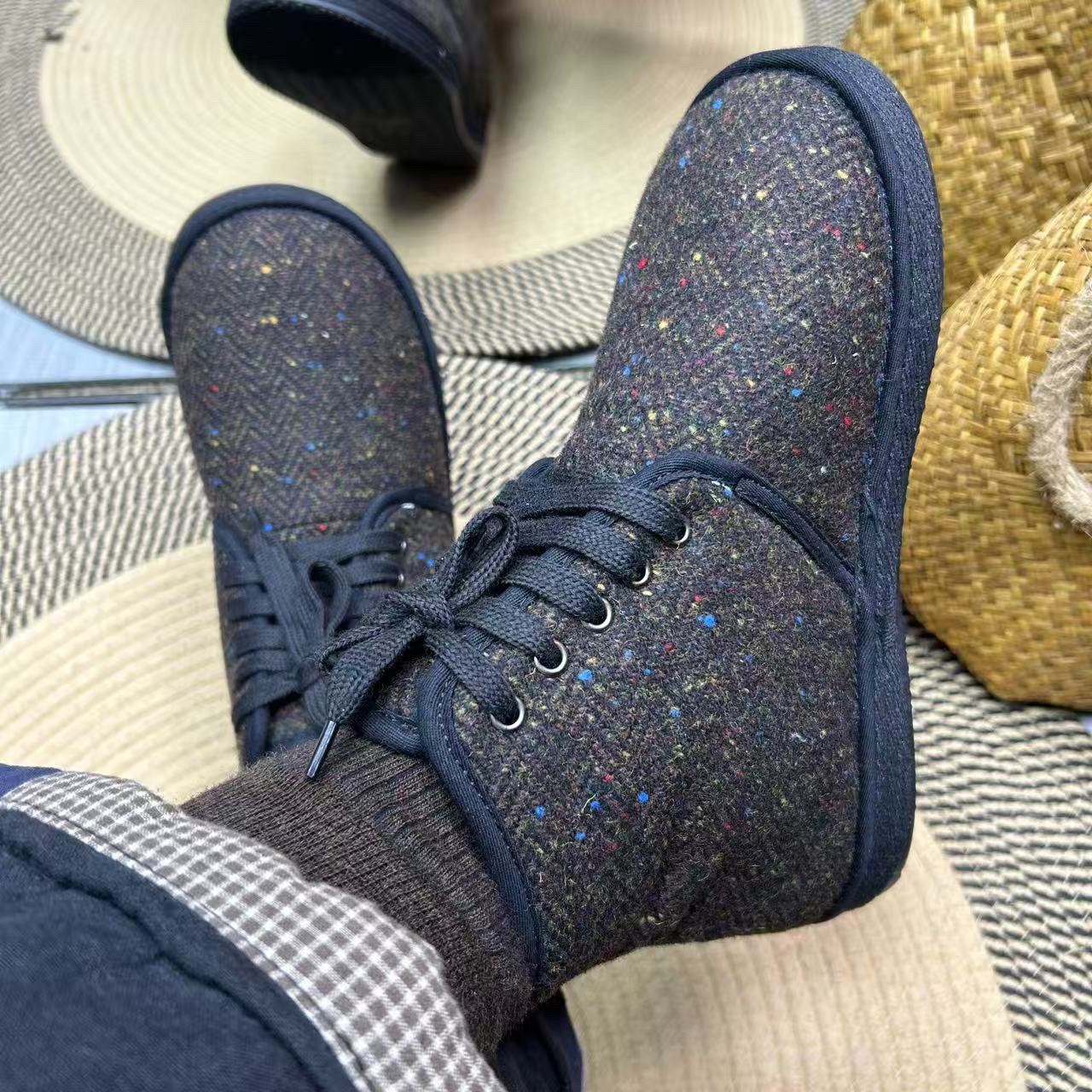 冬季高帮五眼系带毛呢棉鞋棉花鞋千层底防滑保暖妈妈鞋,淘宝优惠券,粉丝福利购,淘宝优惠卷