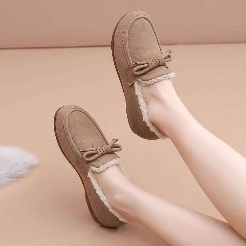 牛筋底棉鞋女秋冬季豆豆鞋女加绒保暖休闲平底懒人鞋一脚蹬女潮鞋,淘宝优惠券,粉丝福利购,淘宝优惠卷